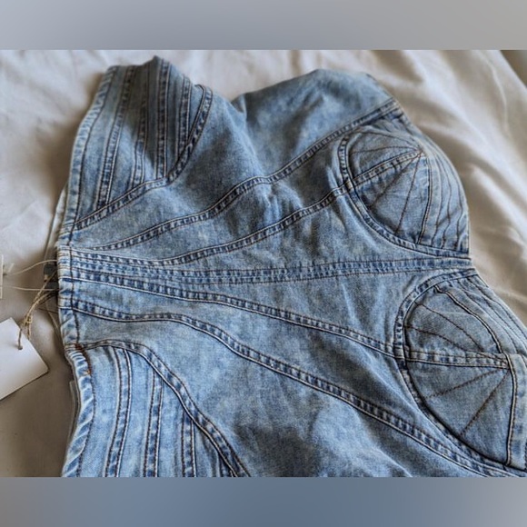 La’ Ros , Denim corset tube top, size large NWT - Picture 2 of 4